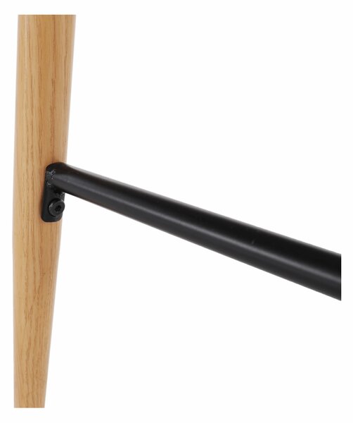KONDELA Barový stůl, bílá/dub, průměr 60 cm, IMAM