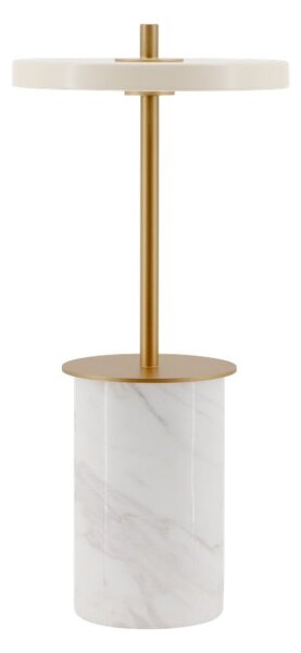 Krémová mramorová LED stmívatelná stolní lampa s kovovým stínidlem (výška 25,5 cm) Asteria Move Mini – UMAGE