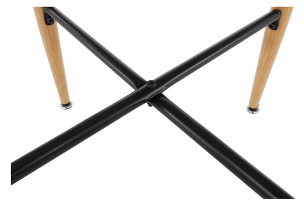 KONDELA Barový stůl, bílá/dub, průměr 60 cm, IMAM