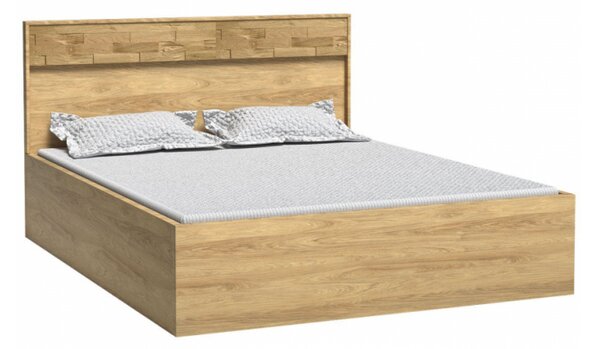 Manželská postel bez matrace 160x200 SUCRE - ořech hikora / dub