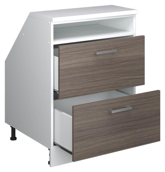 Kuchyňská skříňka pod šikmou střechu Vicco R-Line Ušlechtilá šedá 60 cm se 2 zásuvkami, korpus skříně hloubka 60 cm, Model 60498