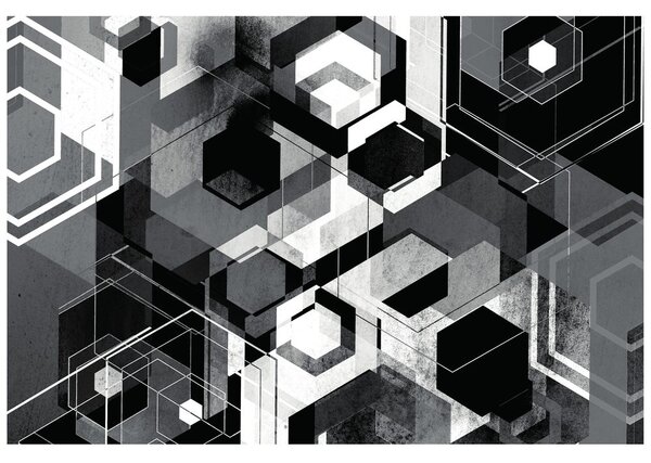 Tapeta geometrie v černobílém provedení