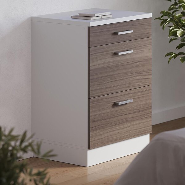 Kuchyňská skříňka pod šikmou střechu Vicco R-Line Ušlechtilá šedá 60 cm bez šikminy se 3 zásuvkami, Model 61729