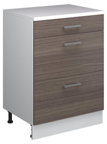 Kuchyňská skříňka pod šikmou střechu Vicco R-Line Ušlechtilá šedá 60 cm bez šikminy se 3 zásuvkami, Model 61729