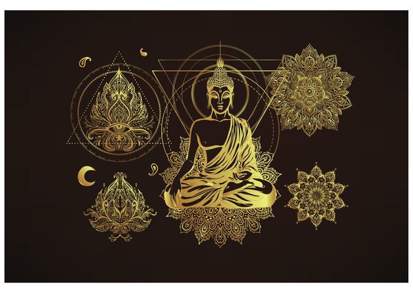 Samolepící tapeta zlatý Buddha