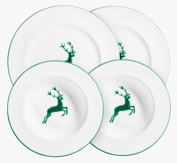 Ručně vyráběná sada keramického nádobí pro 2 osoby Green Deer