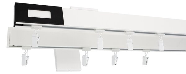 Kovovégarnýže.cz Garnýže Quadrato passa bílá lesklá Varianta jednořadá nebo dvouřadá: Jednořadá, Délka: 0-100cm, Uchycení látky: jezdec+šnekový háček