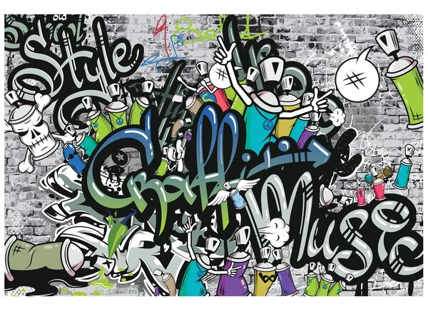 Tapeta stylová graffiti stěna