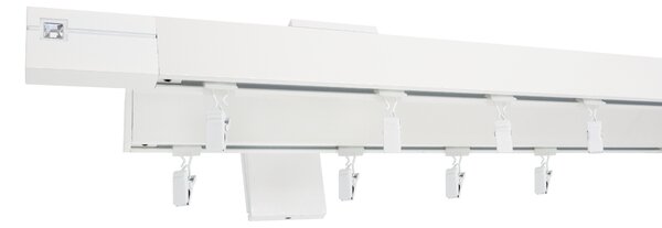Kovovégarnýže.cz Garnýže Quadrato Etri bílá lesklá Varianta jednořadá nebo dvouřadá: Jednořadá, Délka: 0-100cm, Uchycení látky: jezdec+šnekový háček
