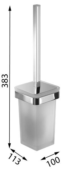 Gedy Sapho, SAMOA WC kartáč závěsný, chrom/mléčné sklo