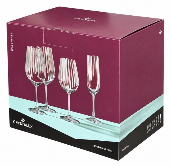 Crystalex sklenice na víno Waterfall 550 ml 6 ks