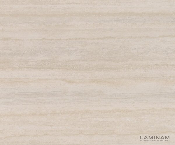 DELIFE TV stolek Cuor 200 cm keramika Laminam® Travertino Bianco krémově bílá 1 výklopná dvířka 1 zásuvka podnož závěsná akrylglas