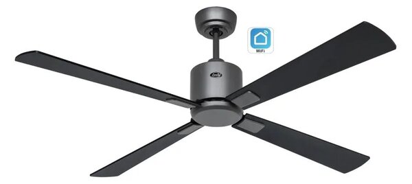 CasaFan 952202W Eco Neo III WiFi, černá a teakové dřevo, stropní ventilátor