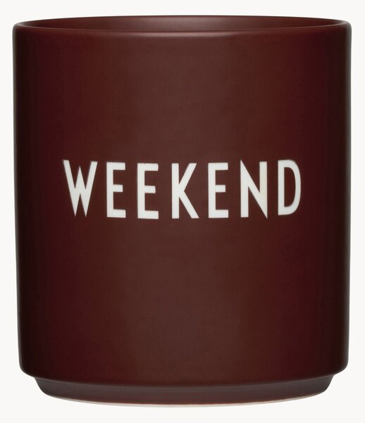 Hrnek's nápisem Favourite Weekend