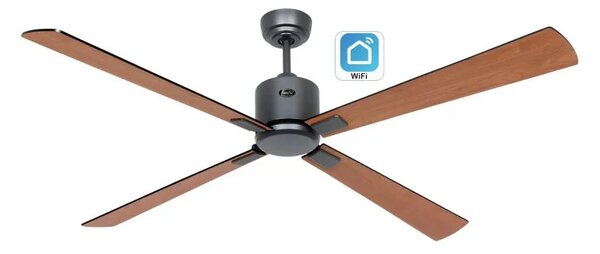 CasaFan 952303W Eco Neo III WiFi, černá a teakové dřevo, stropní ventilátor