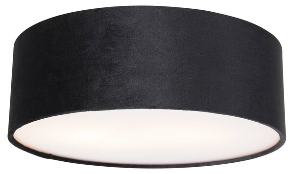 Moderní stropní svítidlo černé 30 cm se zlatým vnitřkem - Drum
