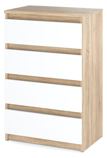 Komoda „HIT“ 4 zásuvky 60 CM dub sonoma / matně bílá
