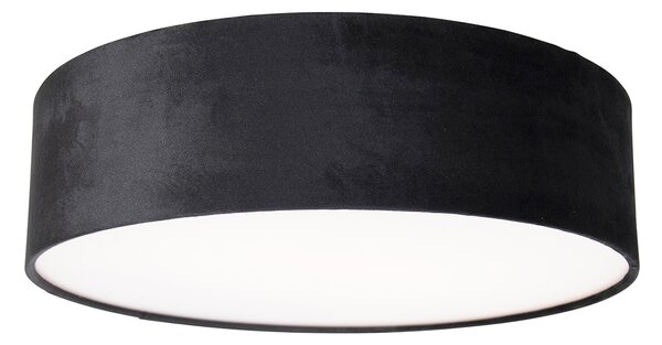 Moderní stropní svítidlo černé 40 cm se zlatým vnitřkem - Drum