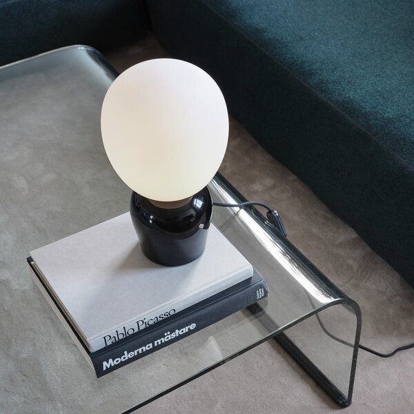 Stolní lampa Belid, Buddy, Černá, Obývací pokoj, Sklo, Design
