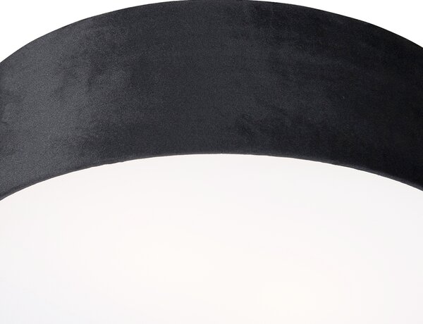 Moderní stropní svítidlo černé 40 cm se zlatým vnitřkem - Drum