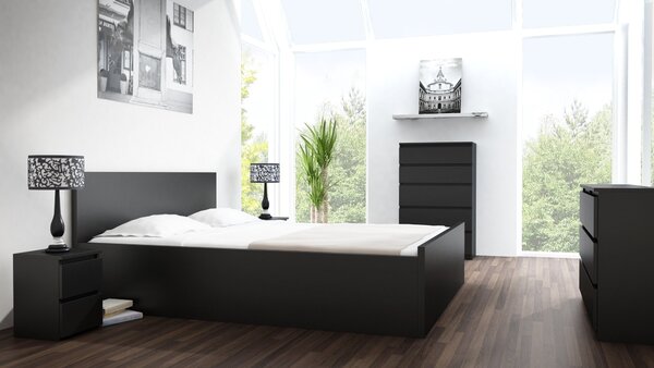 Topeshop M6 120 CZERŃ, Černá, 6 zásuvka/zásuvek, Dřevotřískové desky, Jednobarevný, Moderní, Dřevotřískové desky