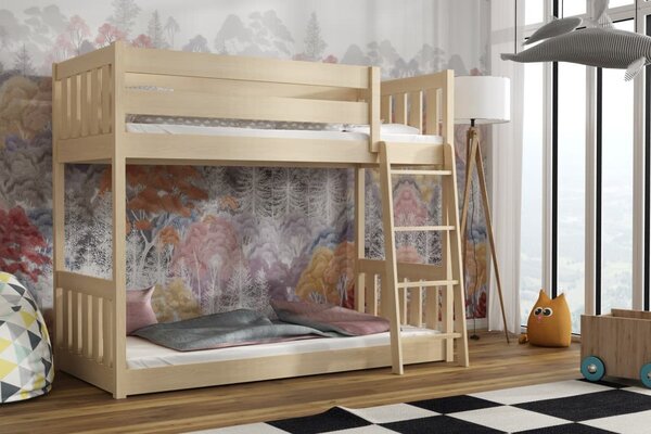 Patrová postel Alvin, Borovice přírodní, 90x200 cm