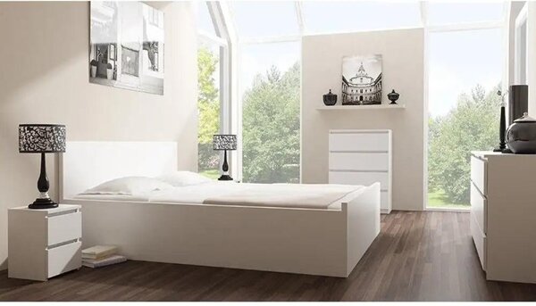 Topeshop M5 BIEL, Bílá, 5 zásuvka/zásuvek, Dřevotřískové desky, Jednobarevný, Moderní, Dřevotřískové desky