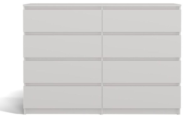 Topeshop M8 140 BIEL, Bílá, 8 zásuvka/zásuvek, Dřevotřískové desky, Jednobarevný, Moderní, Dřevotřískové desky