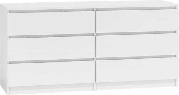 Topeshop M6 140 BIEL 2X3, Bílá, 6 zásuvka/zásuvek, Dřevotřískové desky, Jednobarevný, Moderní, Dřevotřískové desky
