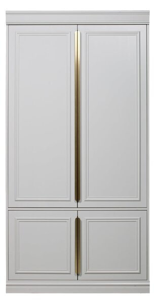 Světle šedá šatní skříň z borovicového dřeva 110x215x62 cm Organize – WOOOD