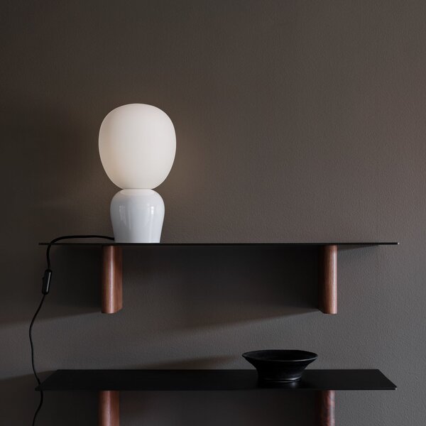 Stolní lampa Belid, Buddy, Bílá, Obývací pokoj, Sklo, Design