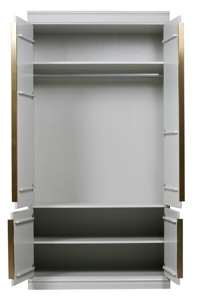 Světle šedá šatní skříň z borovicového dřeva 110x215x62 cm Organize – WOOOD