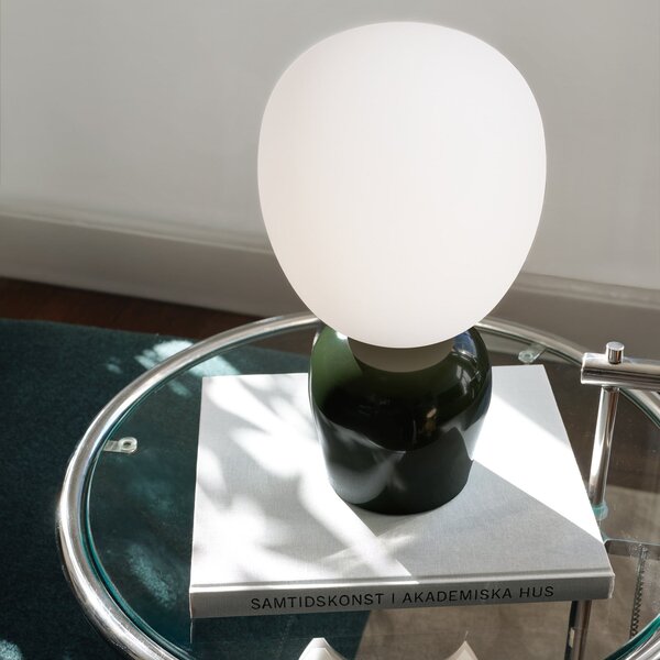 Stolní lampa Belid, Buddy, Zelená, Obývací pokoj, Sklo, Design