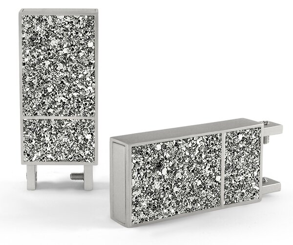 Kovovégarnýže.cz Garnýže Quadrato crystal light broušený nerez Varianta jednořadá nebo dvouřadá: Jednořadá, Délka: 0-100cm, Uchycení látky: jezdec+šnekový háček