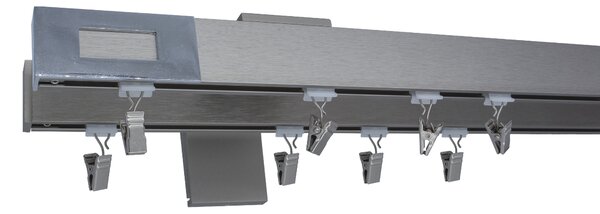 Kovovégarnýže.cz Garnýže Quadrato passa broušený nerez Varianta jednořadá nebo dvouřadá: Jednořadá, Délka: 0-100cm, Uchycení látky: jezdec+šnekový háček