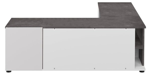 Šedo-bílý TV stolek v dekoru betonu 130x46 cm Angle – TemaHome