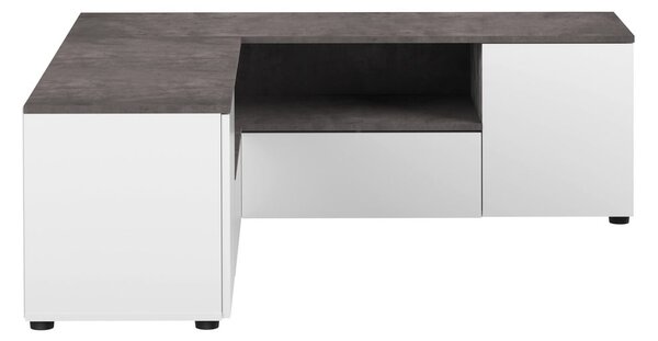 Šedo-bílý TV stolek v dekoru betonu 130x46 cm Angle – TemaHome