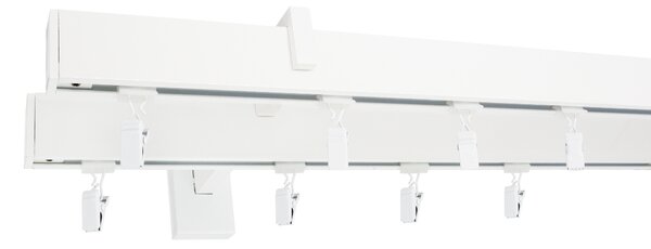 Kovovégarnýže.cz Garnýže Square line modern plug bílá lesklá Varianta jednořadá nebo dvouřadá: Jednořadá, Délka: 0-100cm, Uchycení látky: jezdec+šnekový háček
