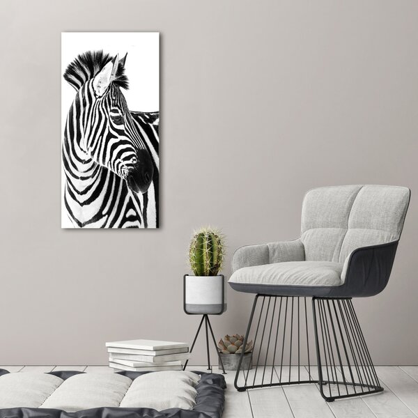 Vertikální Foto obraz na plátně Zebra na sněhu ocv-121577688
