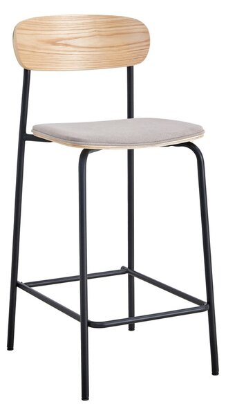 Barové židle v černé a taupe barvě v sadě 2 ks (výška sedáku 66 cm) Adriana – Marckeric