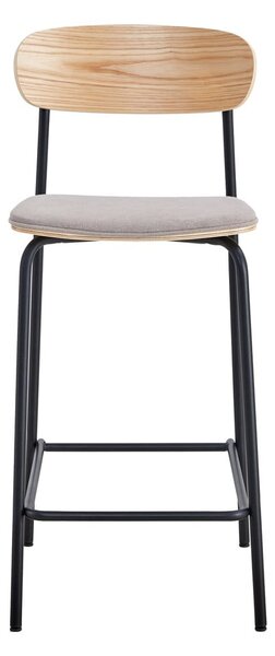 Barové židle v černé a taupe barvě v sadě 2 ks (výška sedáku 66 cm) Adriana – Marckeric