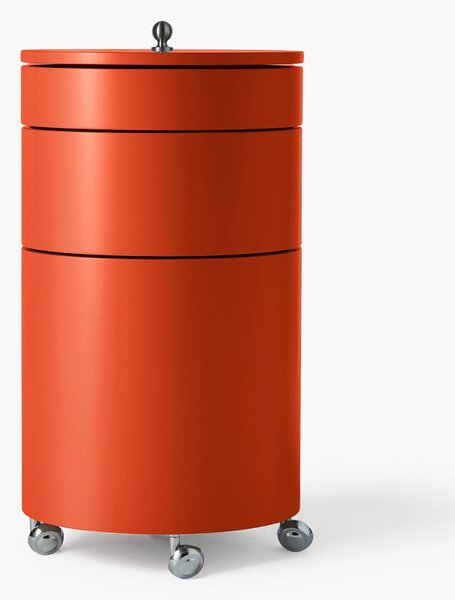 Kulatá skříňka na kolečkách Barboy, design Verner Panton