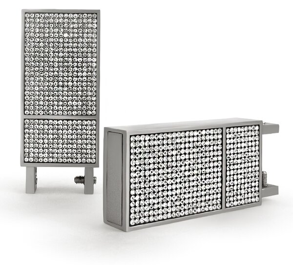 Kovovégarnýže.cz Garnýže Square line modern royal diamond broušený nerez Varianta jednořadá nebo dvouřadá: Jednořadá, Délka: 0-100cm, Uchycení látky: jezdec+šnekový háček