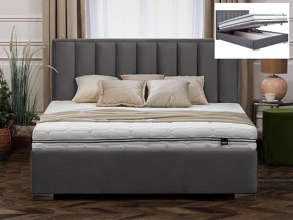 SIGNAL SIG Čalouněná postel MARANI velvet šedá 160x200