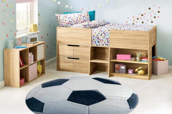 Dětský koberec protiskluzový BAMBINO 38540 Míč, černý / bílý