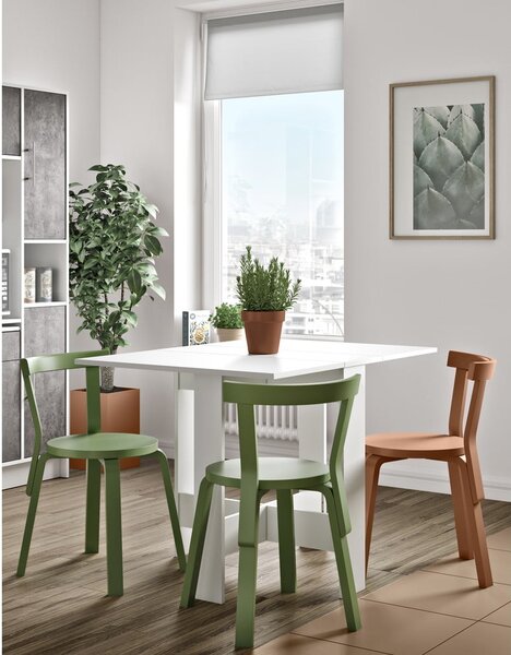 Rozkládací jídelní stůl s bílou deskou 76x28 cm Papillon – TemaHome