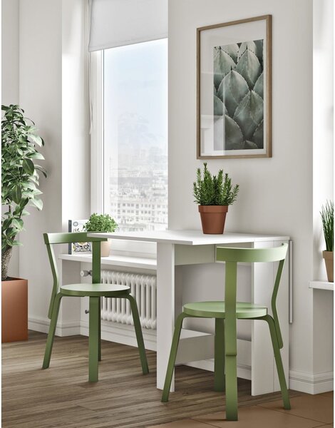 Rozkládací jídelní stůl s bílou deskou 76x28 cm Papillon – TemaHome