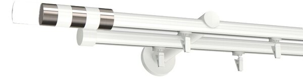 Kovovégarnýže.cz Garnýž broadway Imperial 19 mm bílá lesklá Varianta jednořadá nebo dvouřadá: Jednořadá, Uchycení látky: jezdec s háčkem, Délka garnýže Broadway: 160 cm