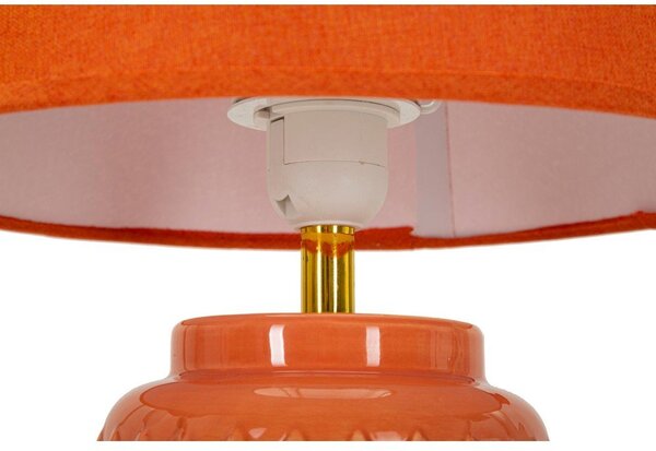 Oranžová keramická stolní lampa s textilním stínidlem (výška 44 cm) – Mauro Ferretti