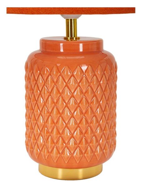 Oranžová keramická stolní lampa s textilním stínidlem (výška 44 cm) – Mauro Ferretti